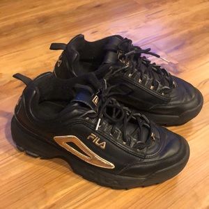 Fila Shoes Black with Rose Gold